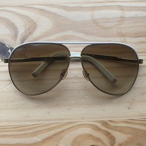GUCCI Goldtone Gradient Tint Aviator Sunglasses